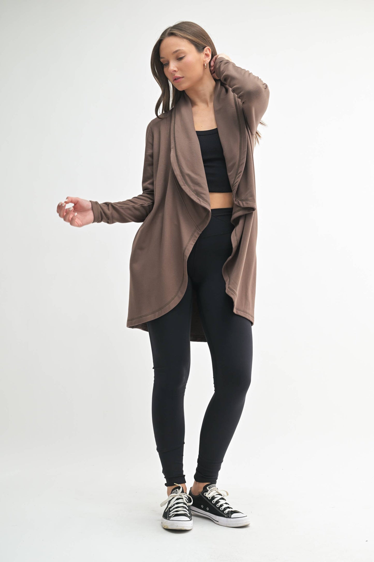 Fleece Lined Open Cardigan