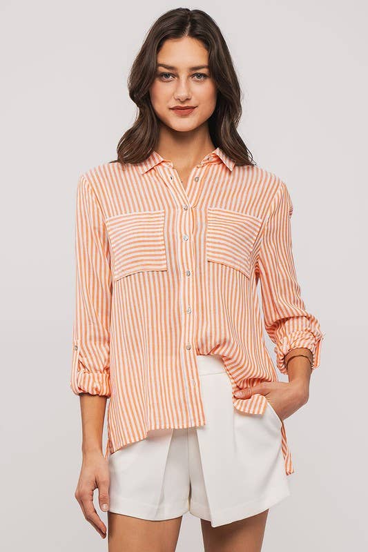 Orange Button Down Shirt