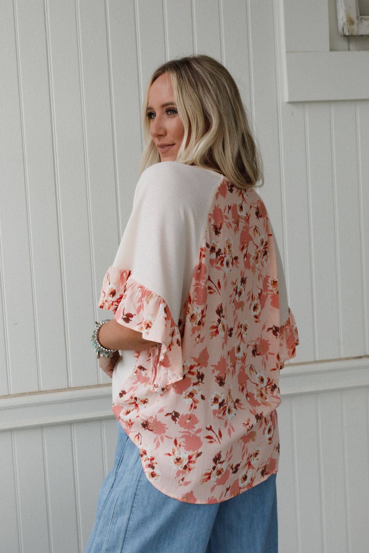 Ruffle Sleeve Top - Cream