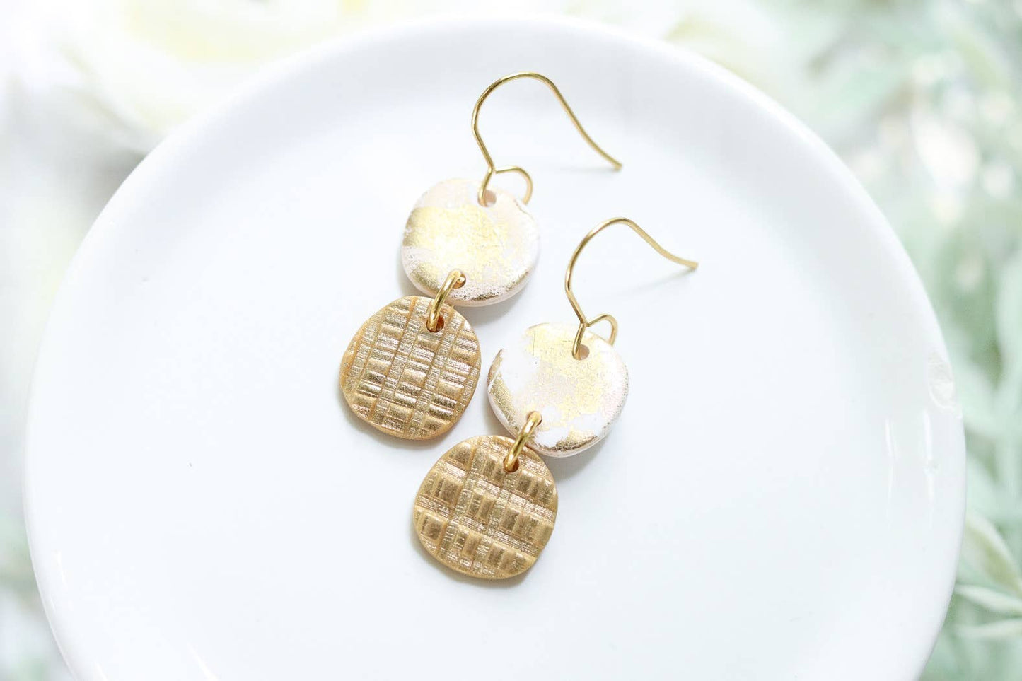 Gold Mix Clay Earrings