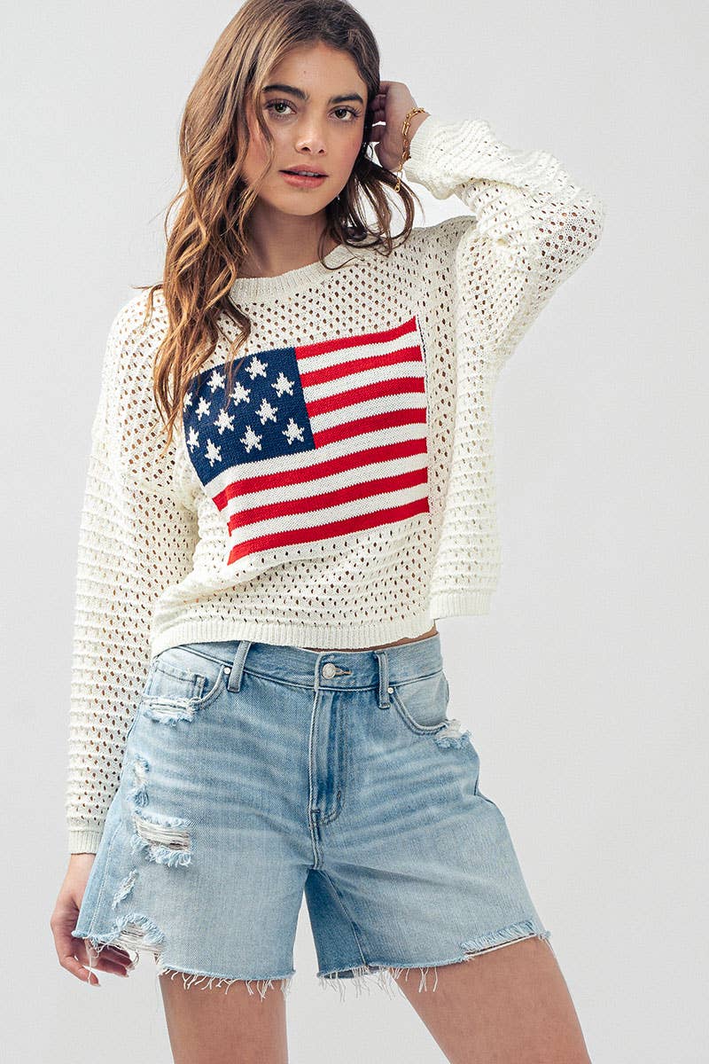 Flag Crochet Sweater