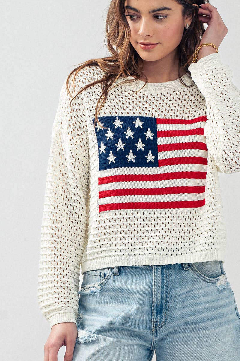 Flag Crochet Sweater