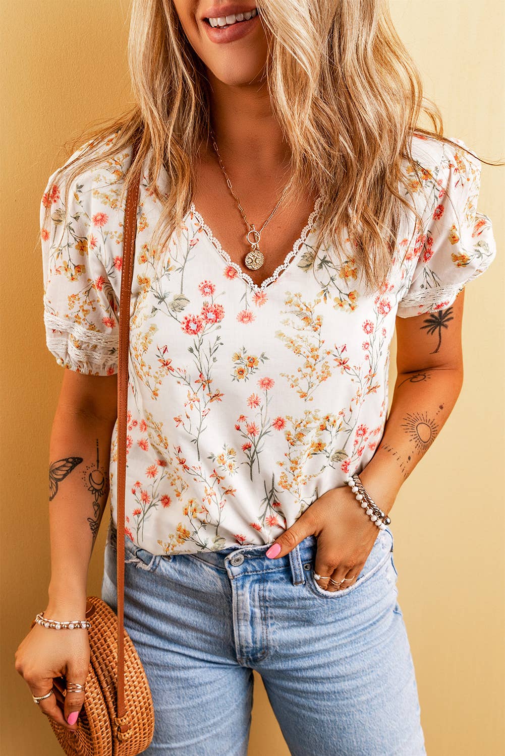 Boho Short Sleeve Blouse