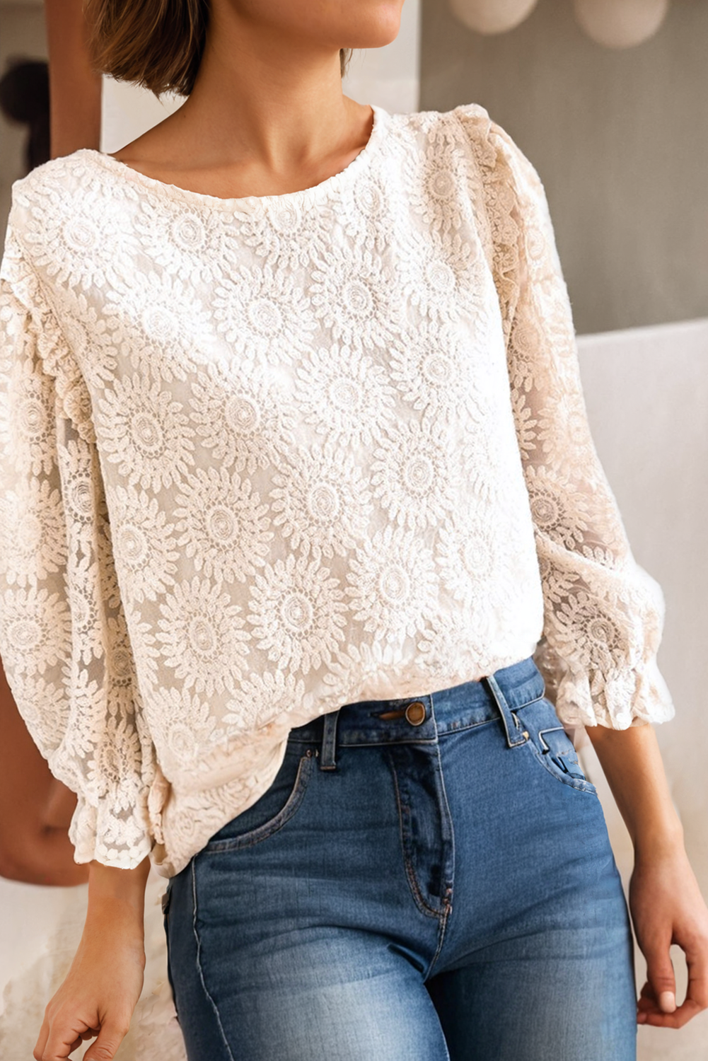 Cream Lace Blouse