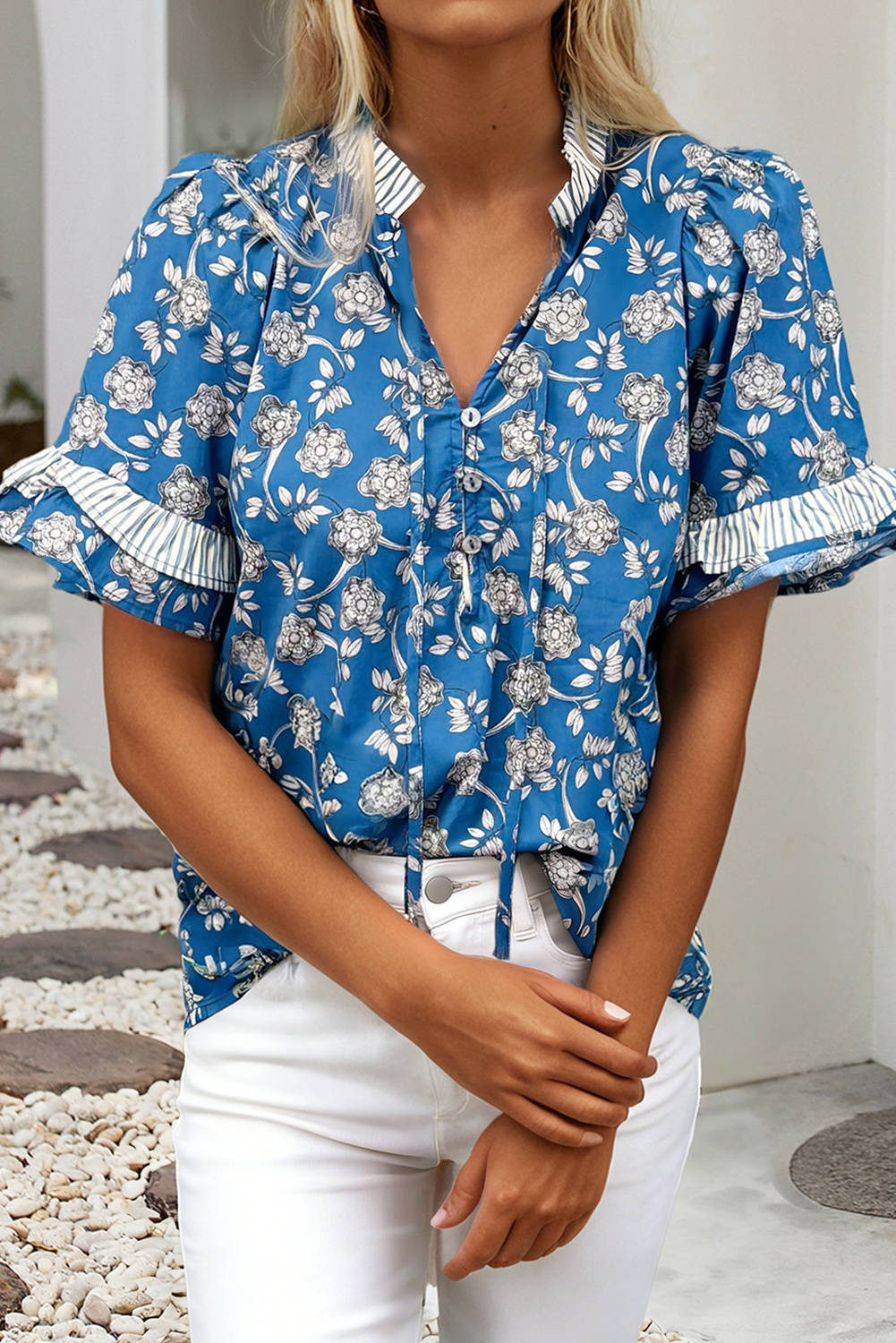 Floral & Stripe Blouse