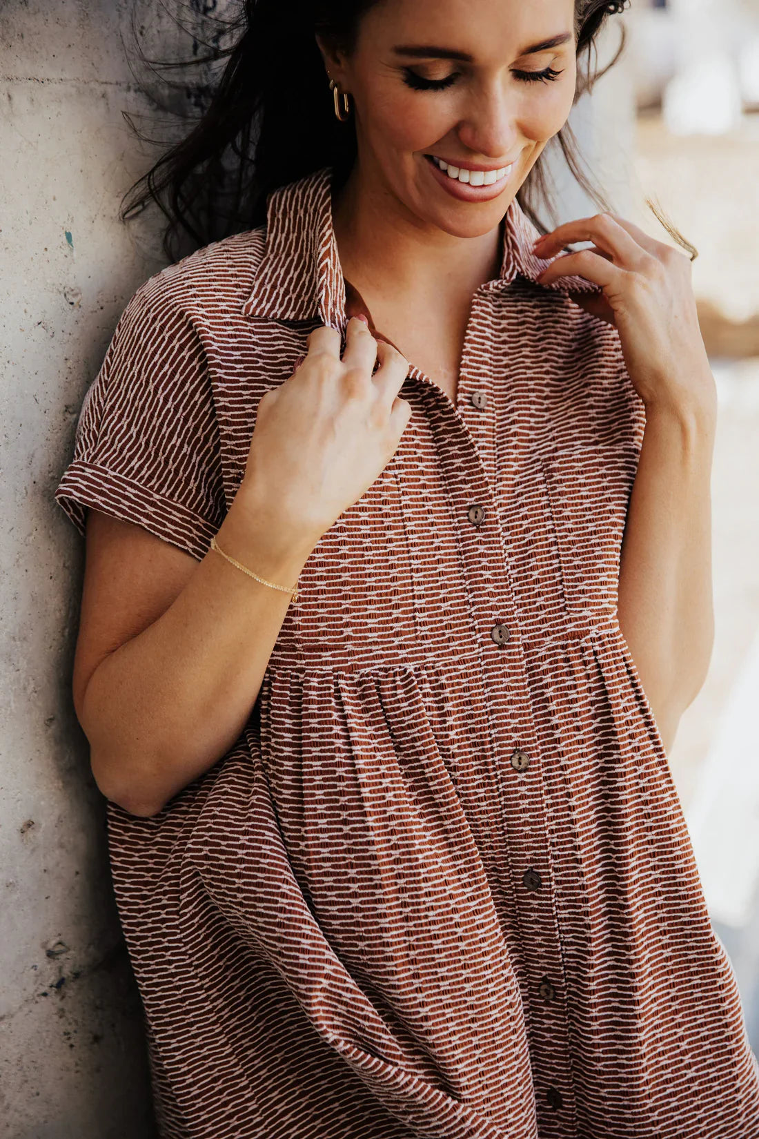Rust Textured Dress