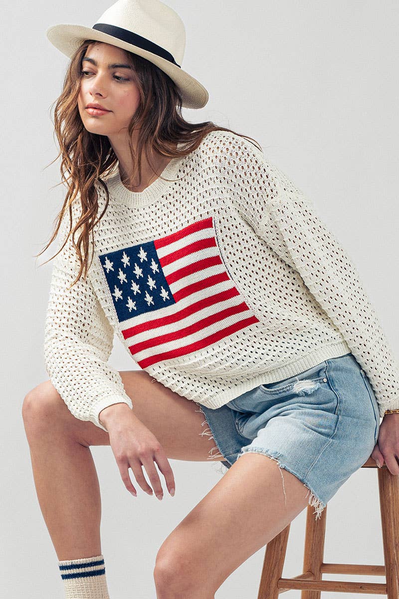 Flag Crochet Sweater