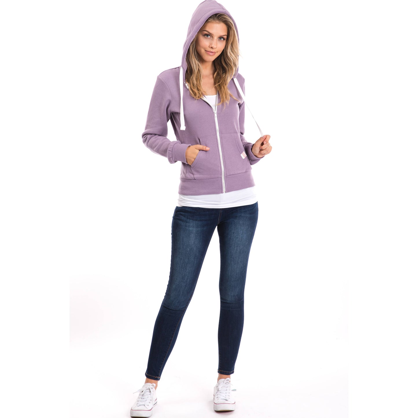 Fleece Zip Hoodie - Lavender