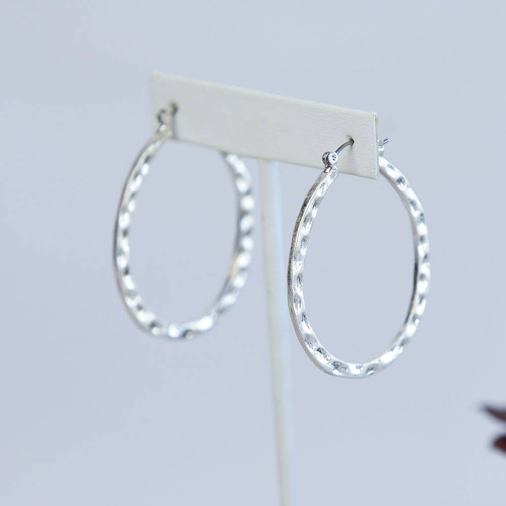 Hammered Hoop Earrings