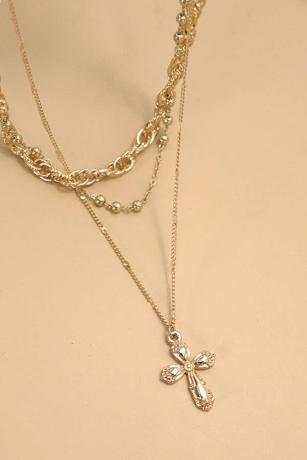 Cross Layered Necklace