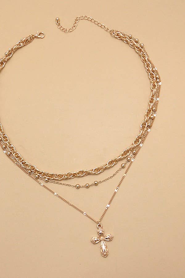 Cross Layered Necklace