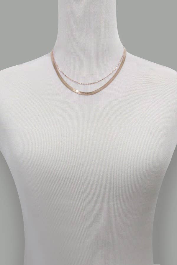 DOUBLE SNAKE NECKLACE - Silver