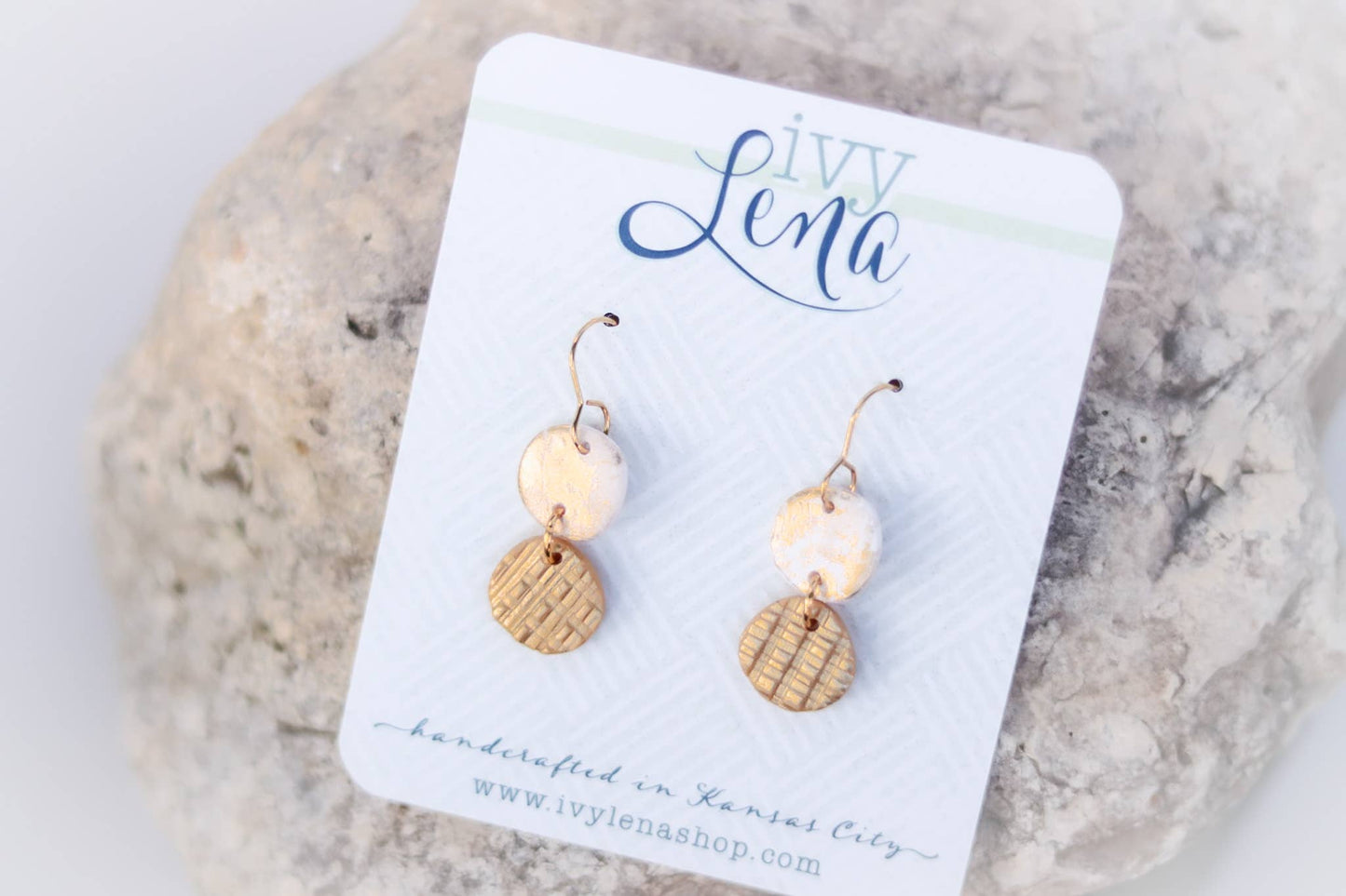 Gold Mix Clay Earrings
