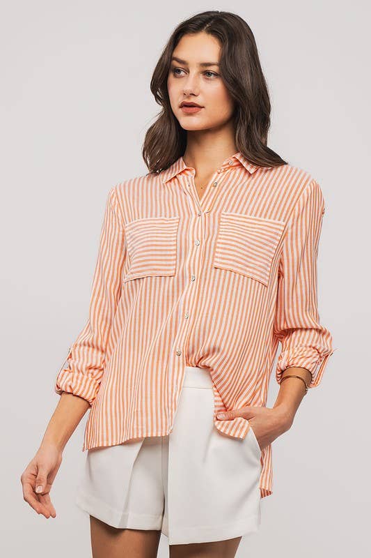 Orange Button Down Shirt