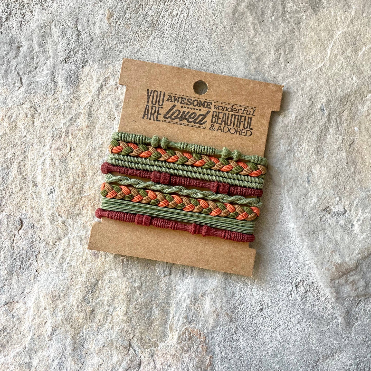 Boho Hair Ties Olive Green
