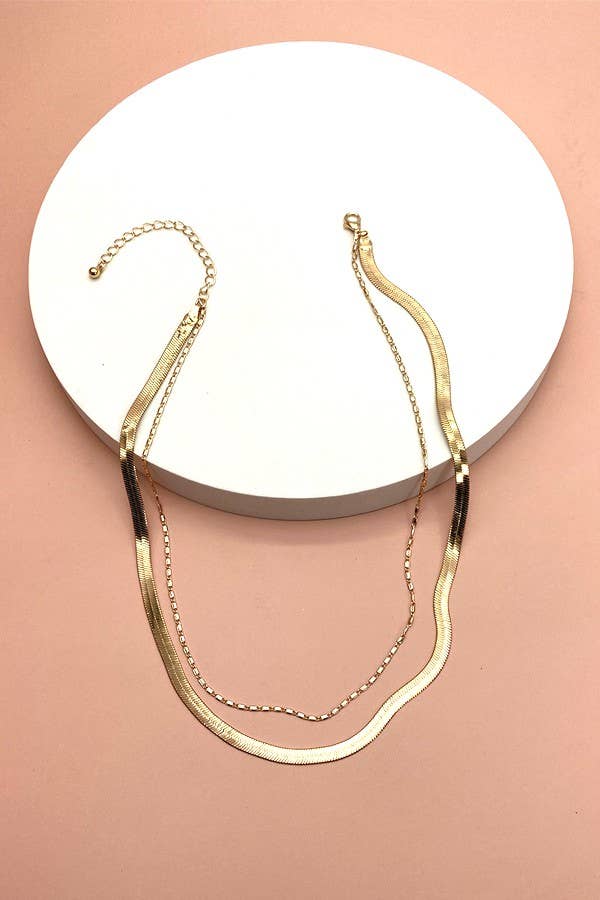 DOUBLE SNAKE NECKLACE - Silver