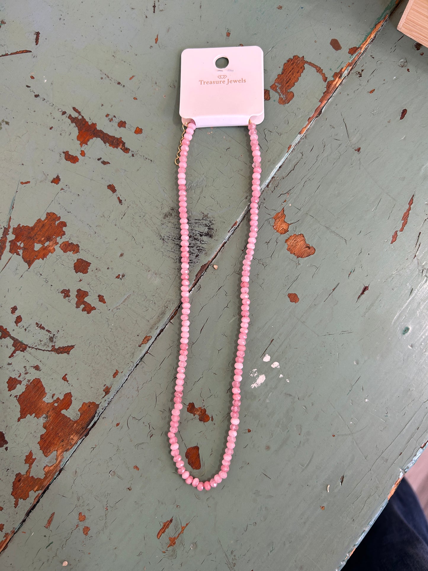 Light Pink Dainty Gemstone Necklace