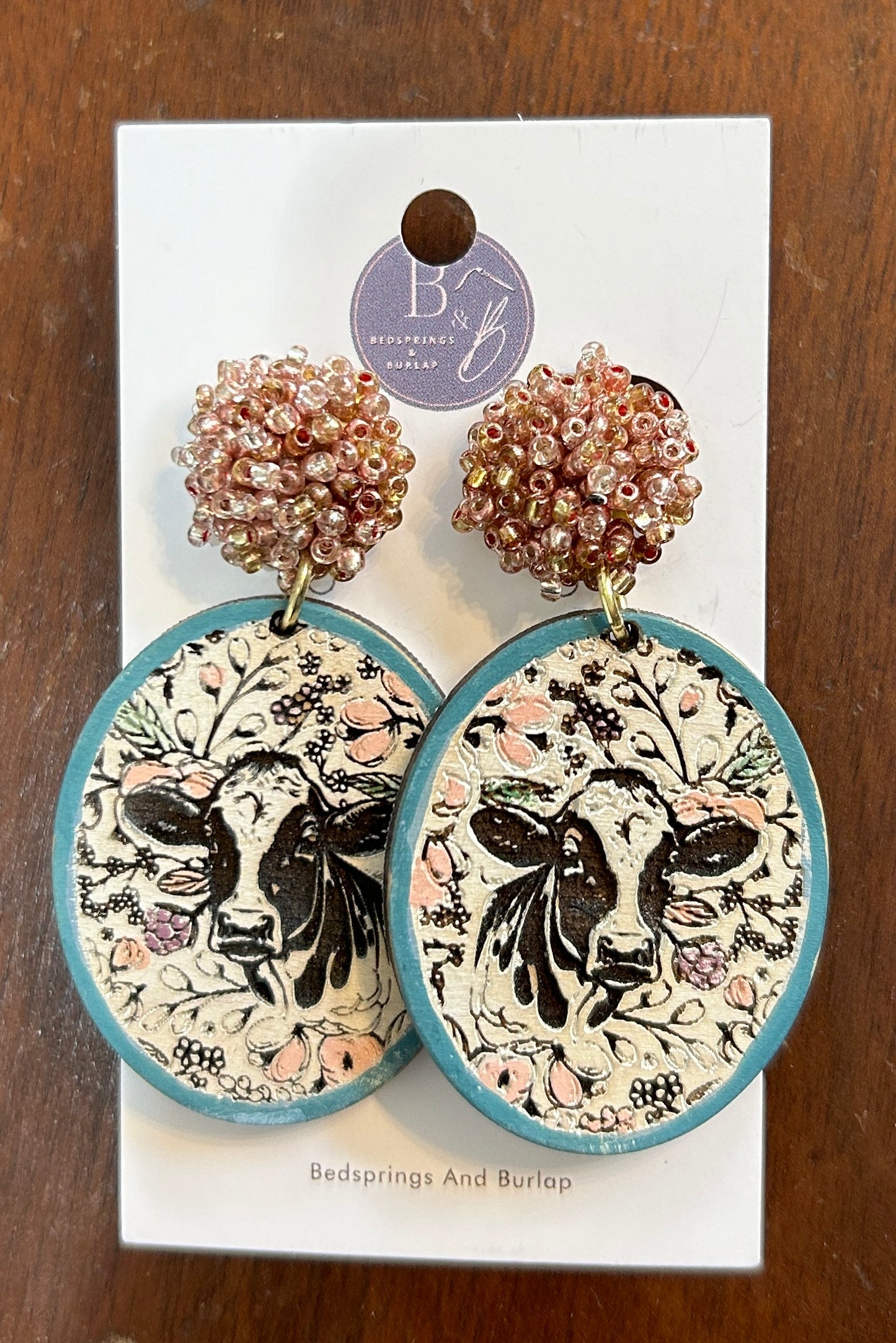 B&B Cow Dangle Earrings