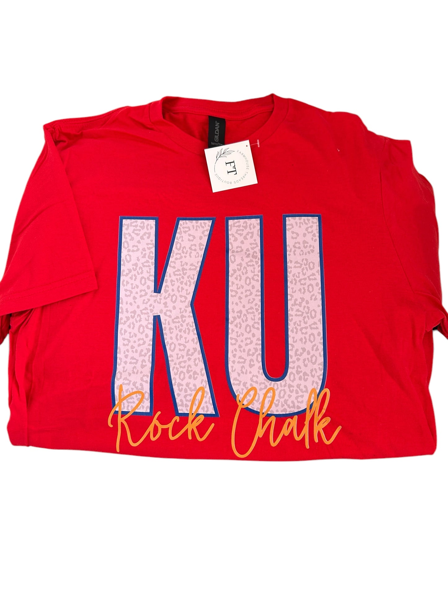 KU Leopard Print Tee