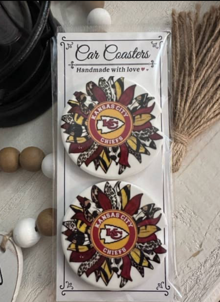 Chiefs Car Coasters