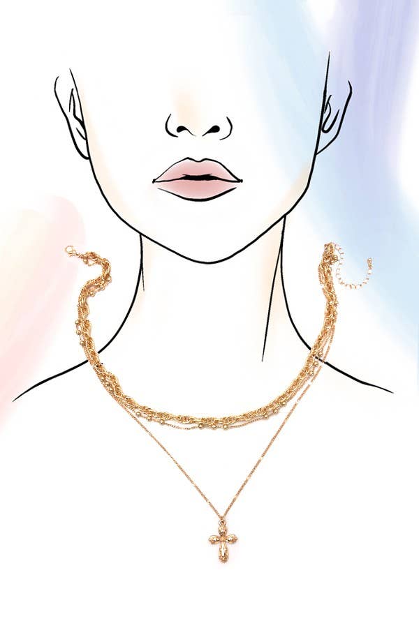 Cross Layered Necklace