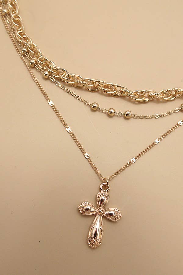 Cross Layered Necklace