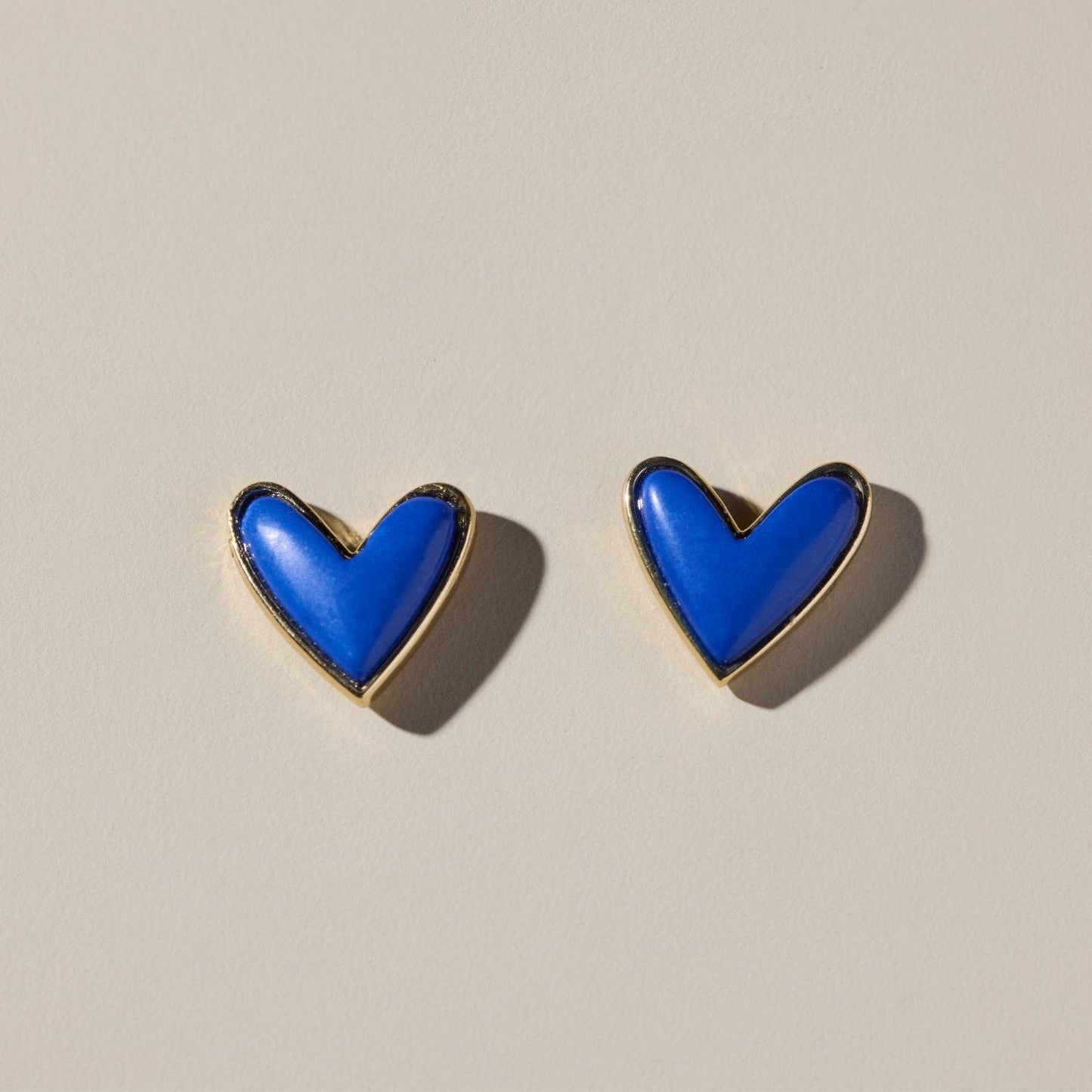 N&S Blue Stone Sweetheart Studs