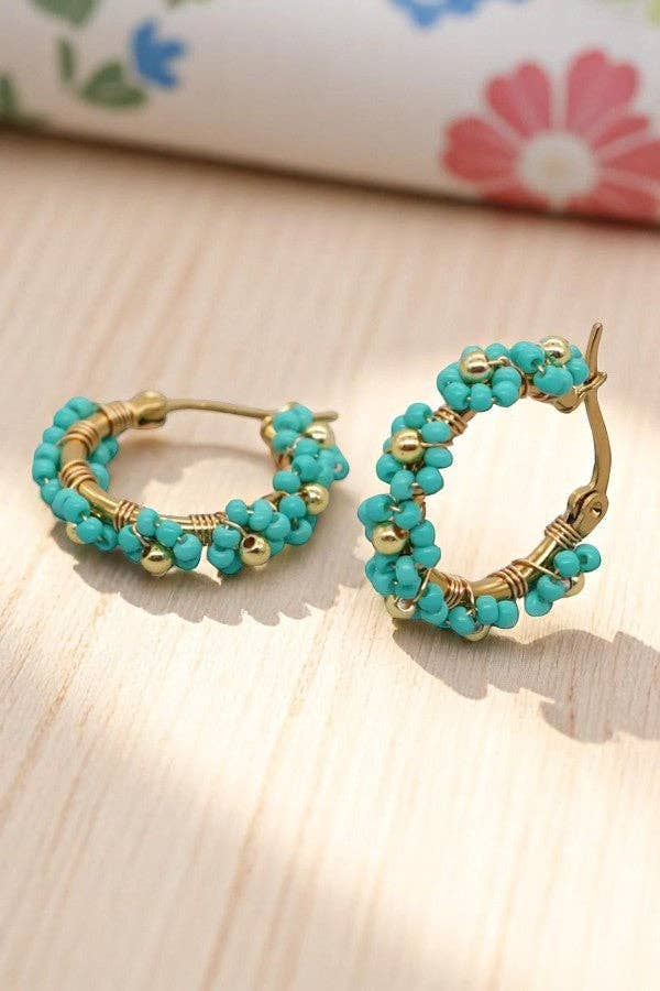 Beaded Earrings: Turquoise