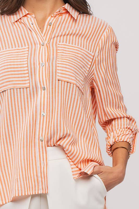 Orange Button Down Shirt