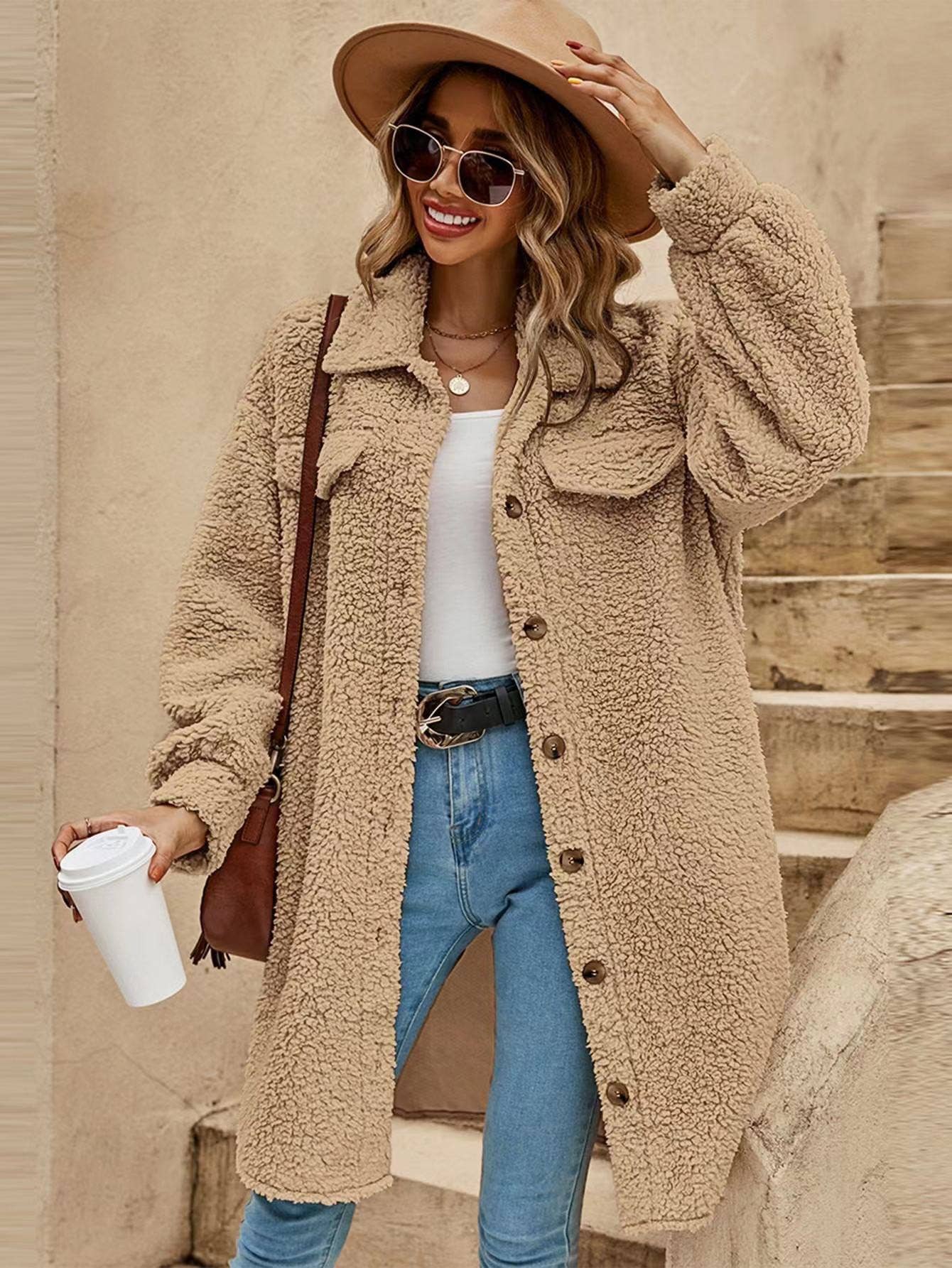 Sherpa Camel Shacket