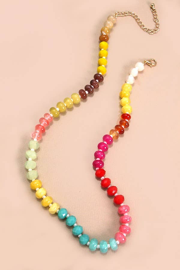 Beaded Necklace - Rainbow