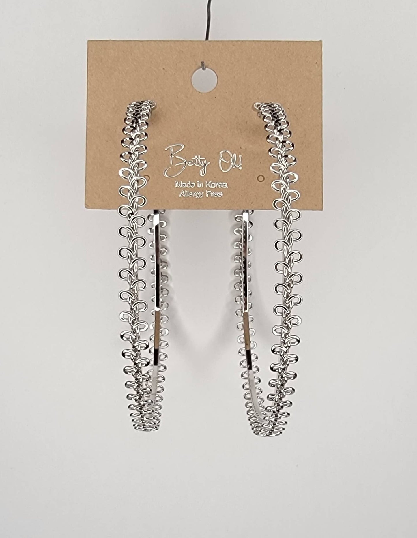 LARGE HOOP EARRINGS- Silver