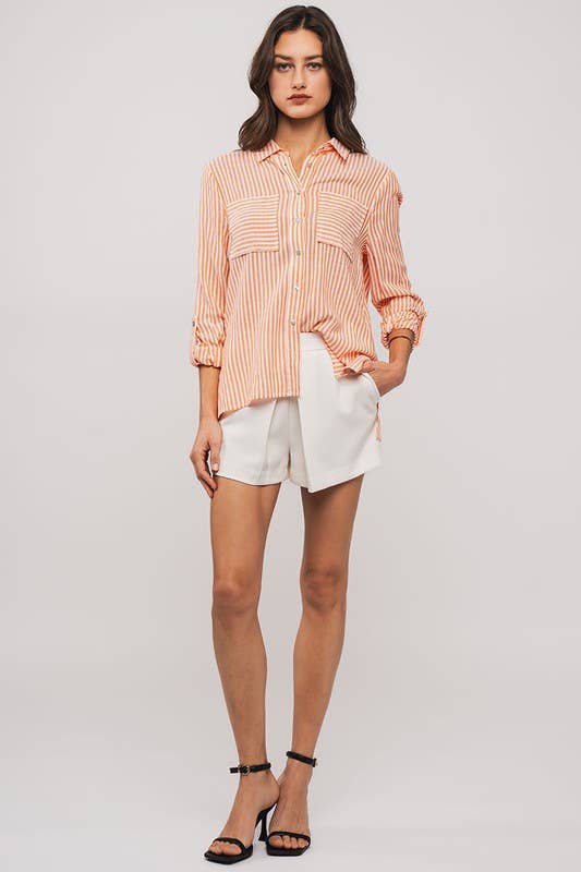 Orange Button Down Shirt