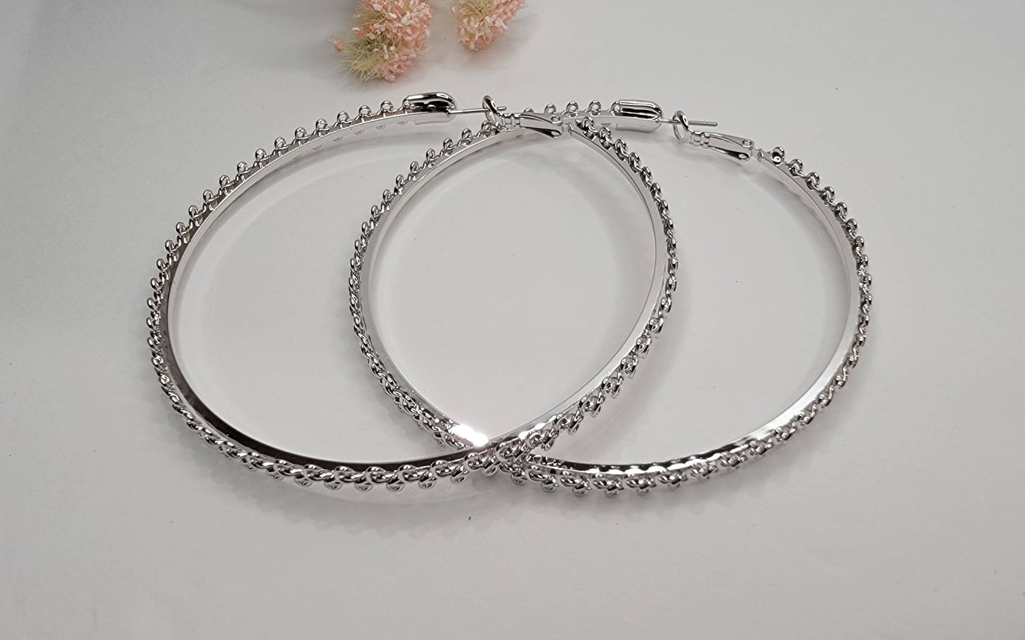 LARGE HOOP EARRINGS- Silver