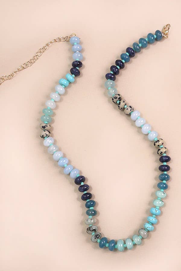 Beaded Necklace - Moody Blue