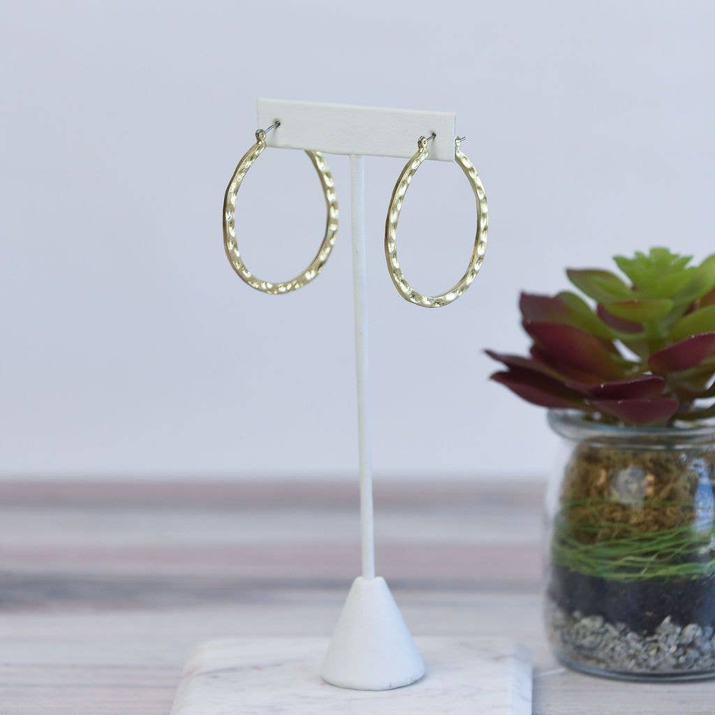 Hammered Hoop Earrings