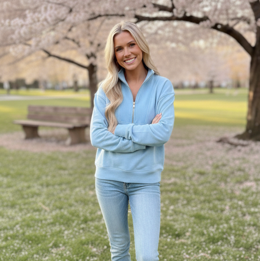 Light Blue Zip Pullover