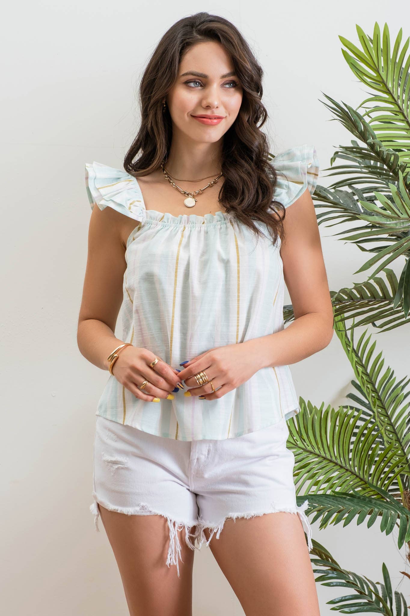 Peach STRIPED TOP