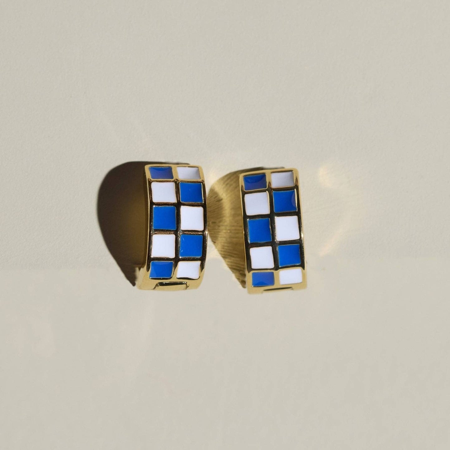 Blue & White Checkered  Huggies: Gold