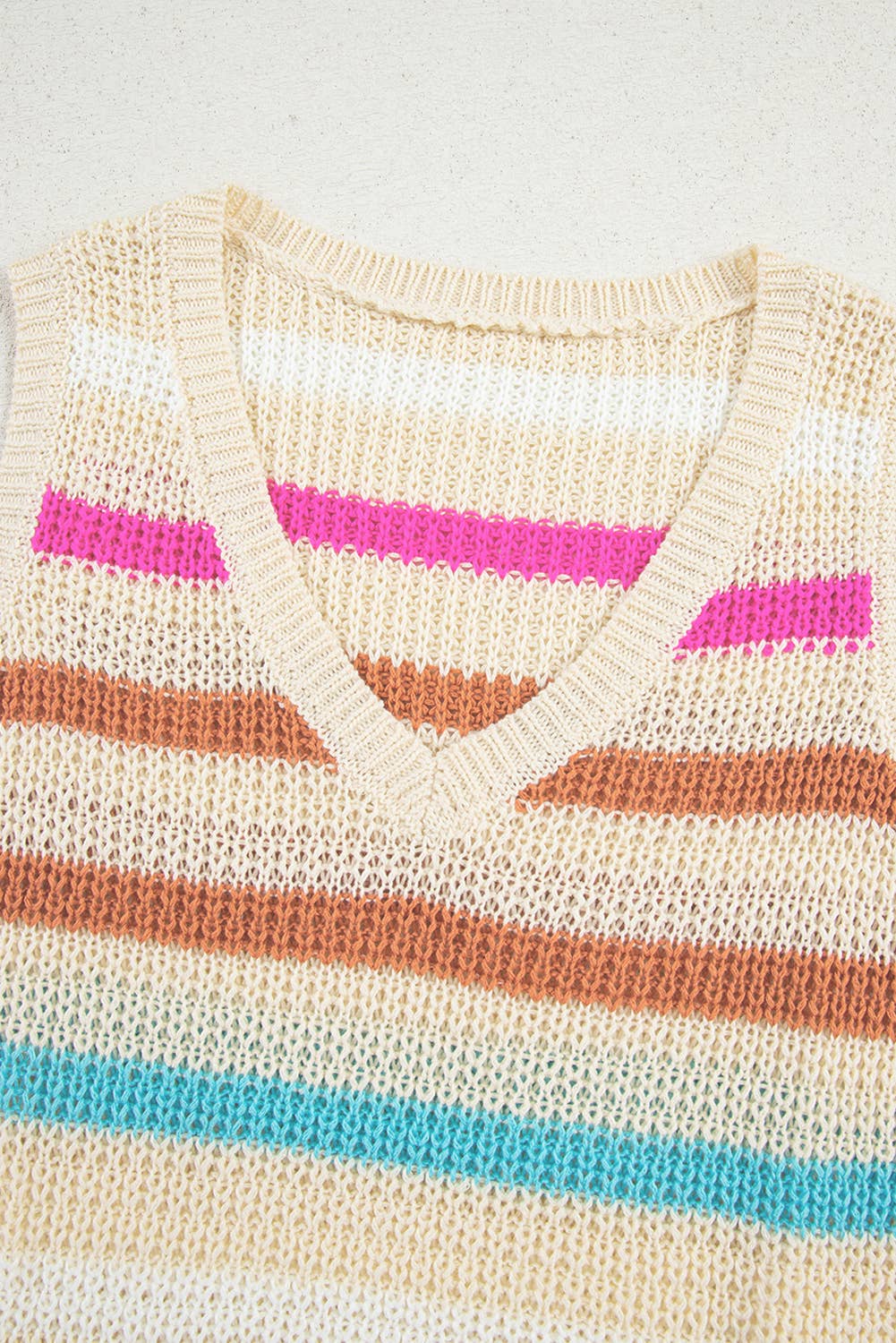 V Neck Striped Vest