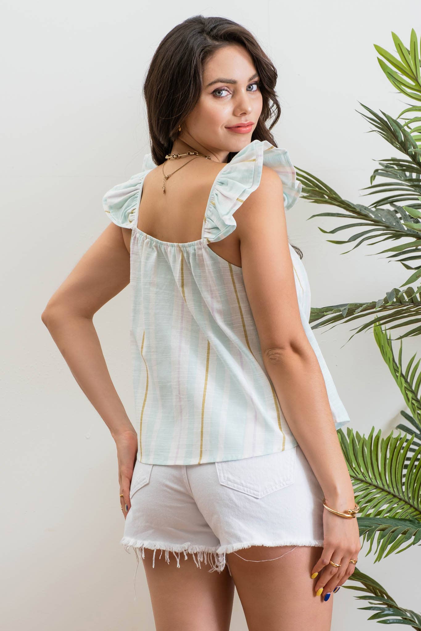 Peach STRIPED TOP
