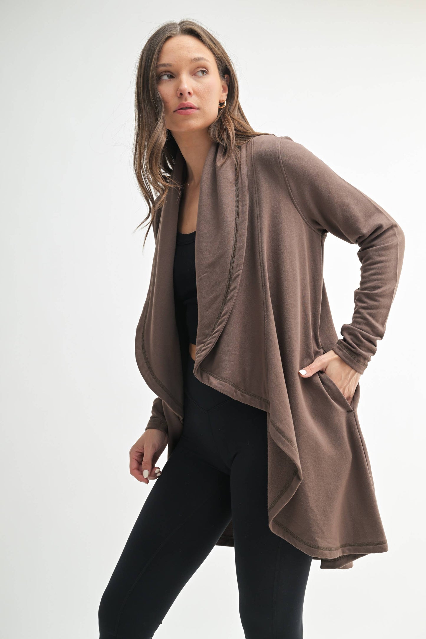 Fleece Lined Open Cardigan