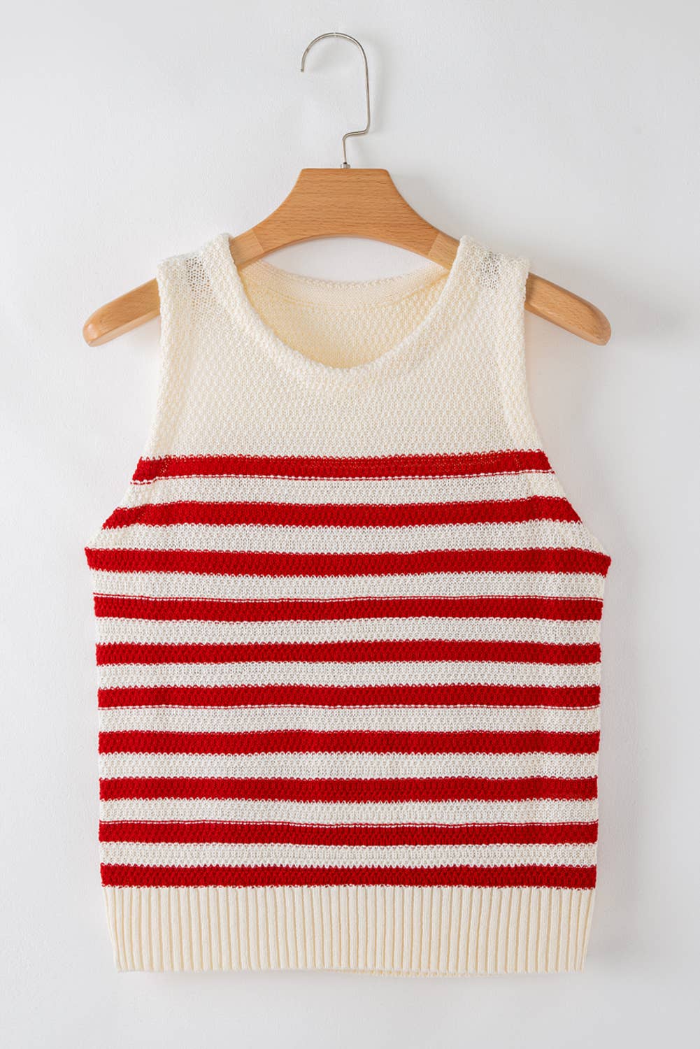 Red Stripe Sweater Tank