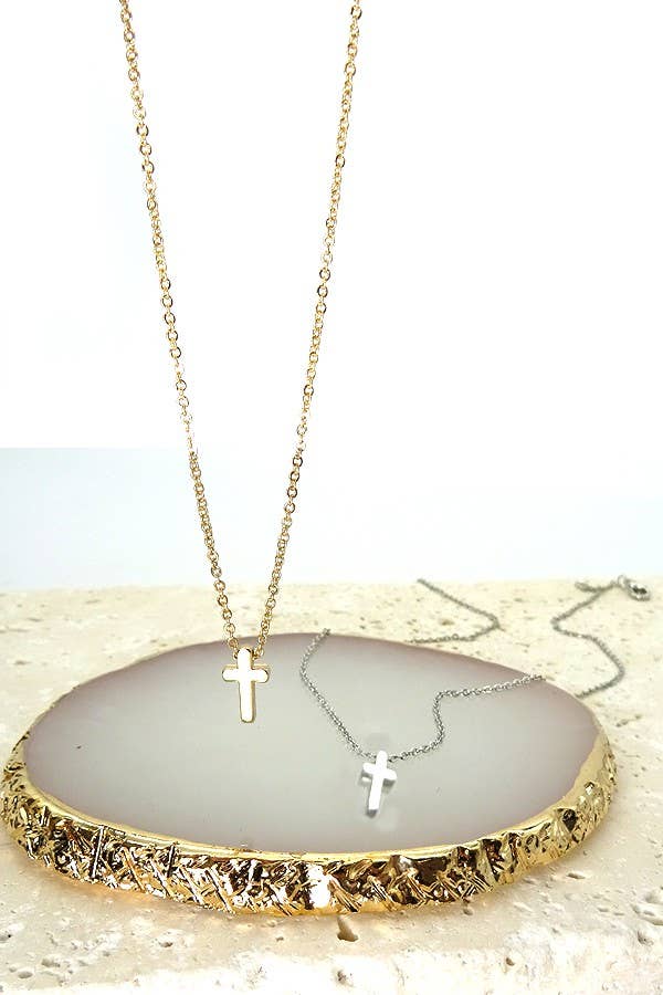 MINI CROSS NECKLACE Silver