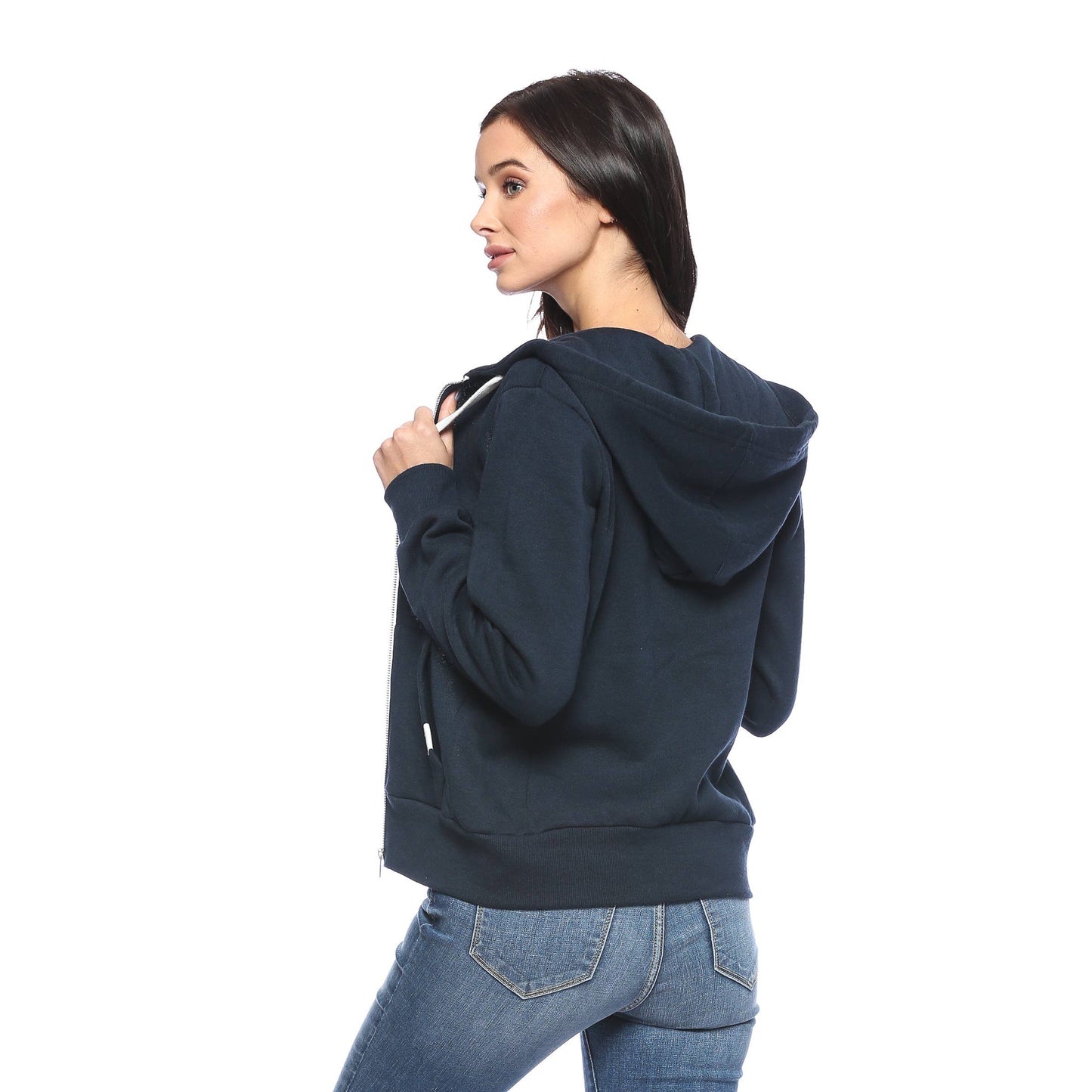 Fleece Zip Hoodie - Navy