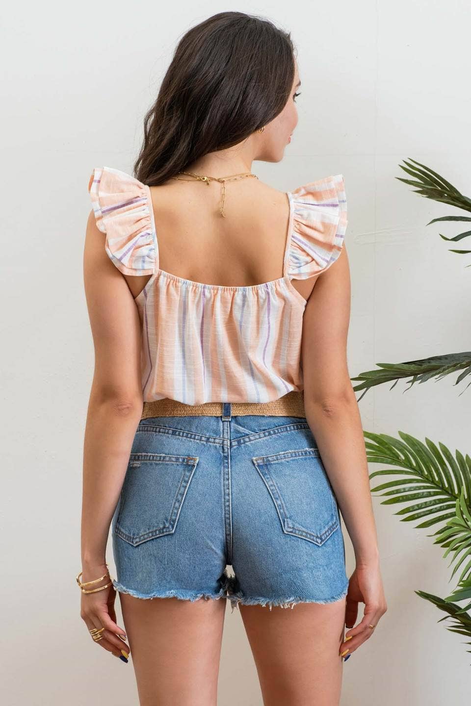 Peach STRIPED TOP