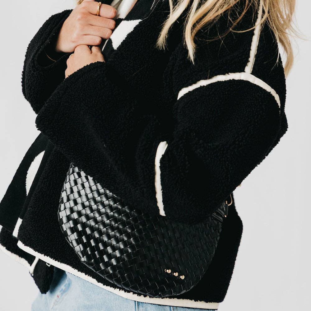 Black Woven Bum Bag