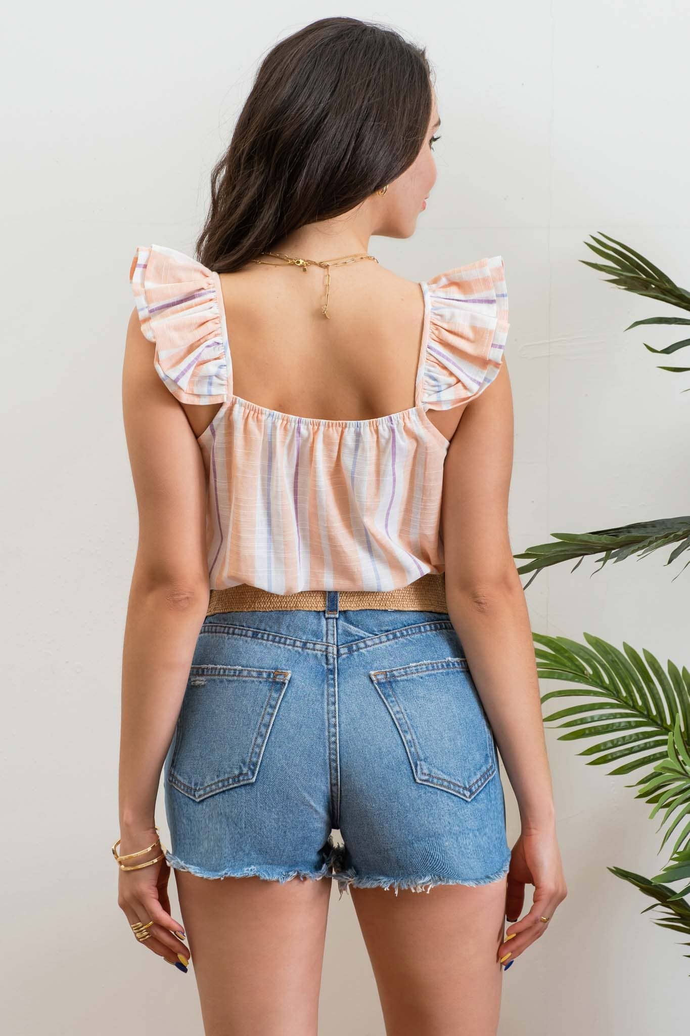 Peach STRIPED TOP