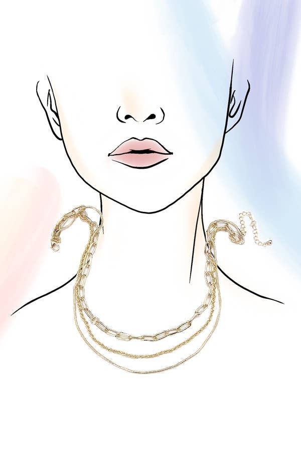 MULTI LAYER CHAIN NECKLACE - GOLD