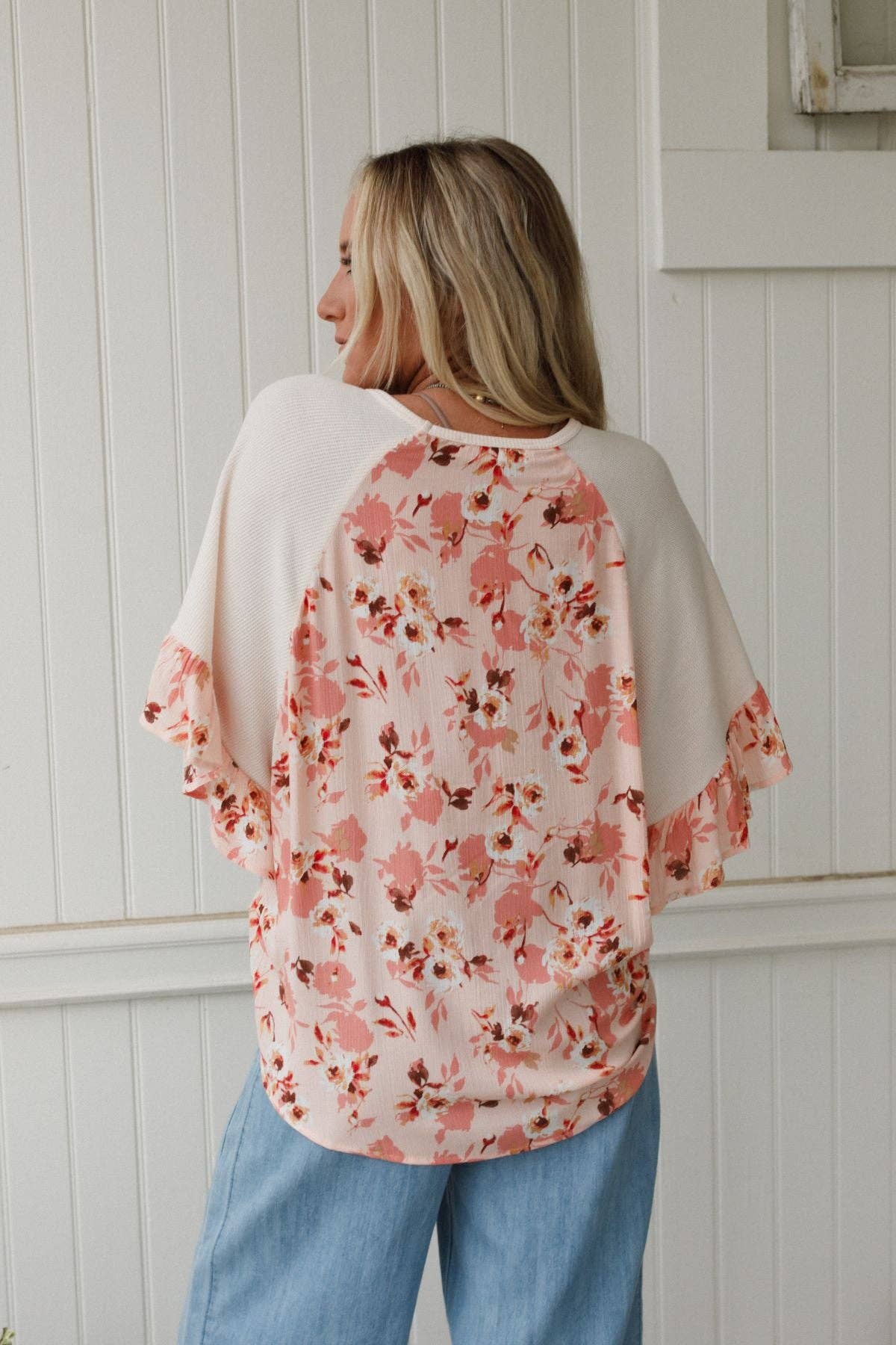 Ruffle Sleeve Top - Cream